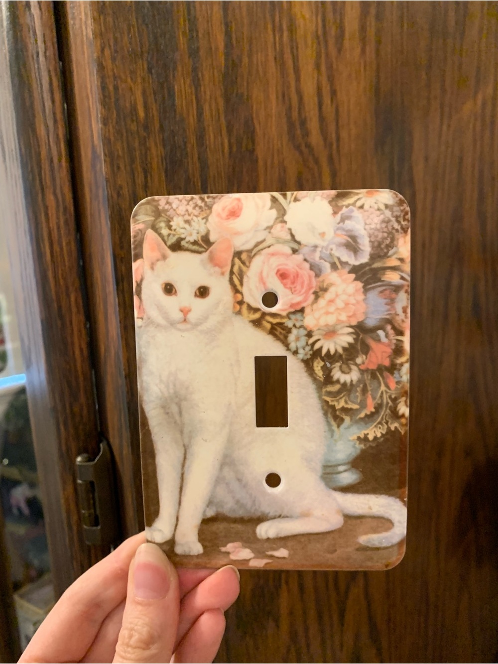 Decorative Cat & Floral Single Toggle Light Switch Wall Plate Cover